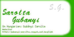 sarolta gubanyi business card